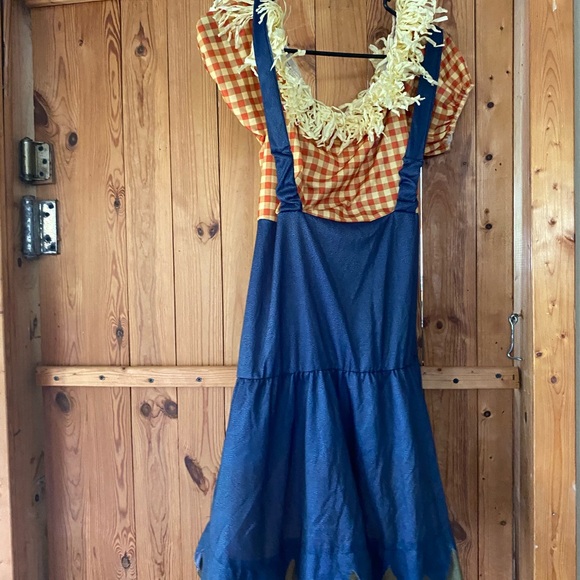 Orange Checkered Scarecrow Costume Dress size 12-14 - Picture 4 of 12